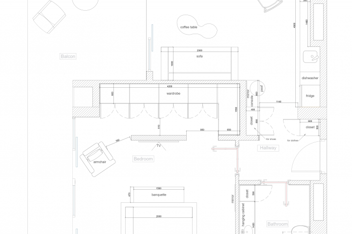 План мебели