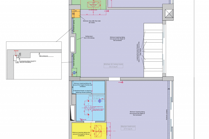План потолка, вентиляции и кондиционирования