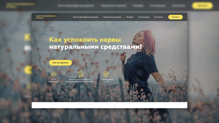 Landing page под ключ для центра Соколинского в Праге