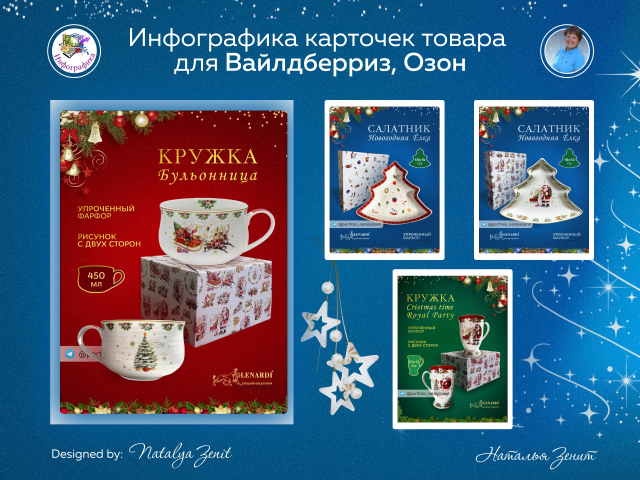 Фарфоровая посуда. Кружка-бульонница. Новый год