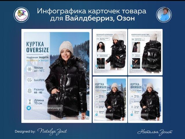 Женская одежда. Куртка Oversize. Карточка товара