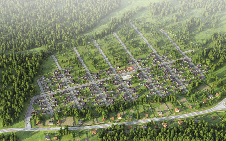 3d визуализация генплан коттеджного поселка