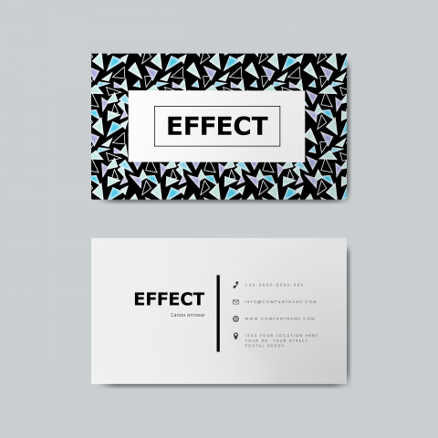 Дизайн визитки салона оптики "Effect"
