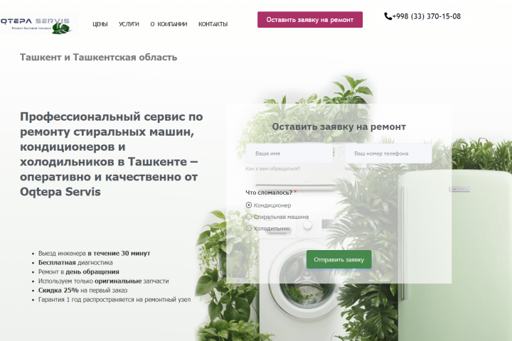 Сайт по ремонту бытовой техники