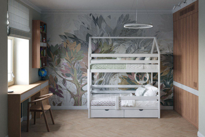 Детская комната  в стиле "Эклектика" г. Москва квартира 64 кв.м.