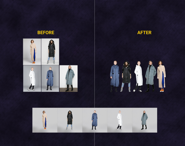 Ретушь моделей(удаление, замена фона)