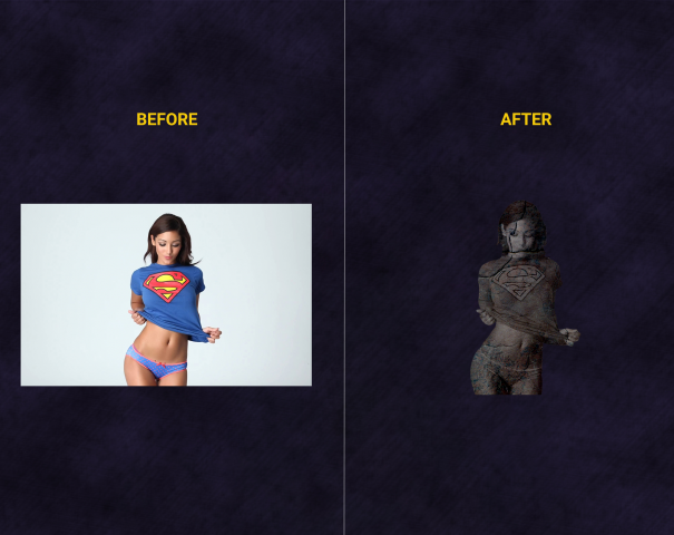 Ретушь фото под камень