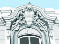 оконце с лепниной