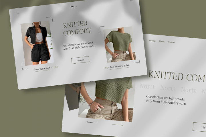 Дизайн-концепт сайта для бренда одежды "Knitted Comfort"