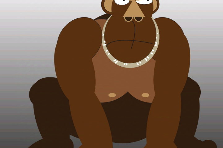 Обезьяна из примитивных фигур