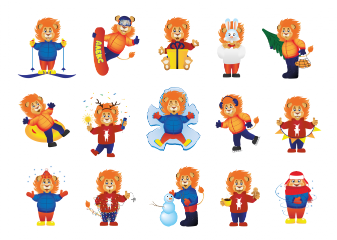 Зимние стикеры для организации