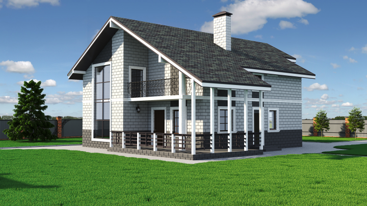 Проект коттеджа из теплоблока
