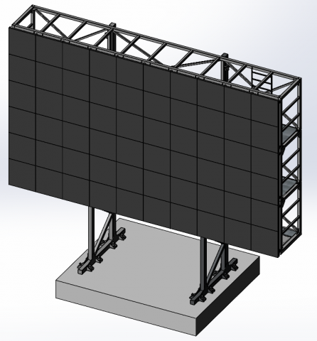 Проектирование стойки для LED экранов 10х6 (м) (Канада)