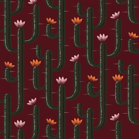 "Кактусы", текстильный дизайн