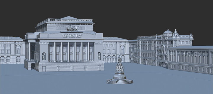 3D модель площадь Островского