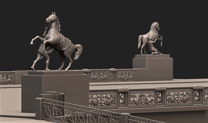 3d модель Аничков мост