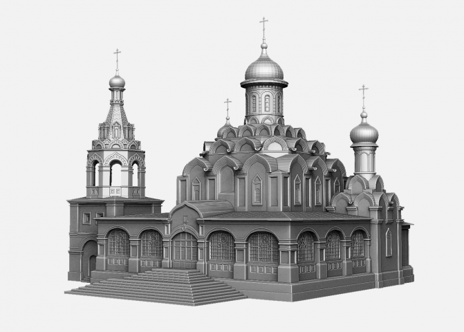 3d модель Казанский собор, Москва