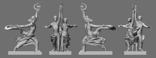 3D модель Рабочий и Колхозница