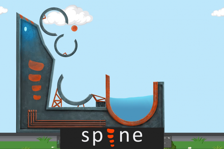 Basket and billiard balls animation