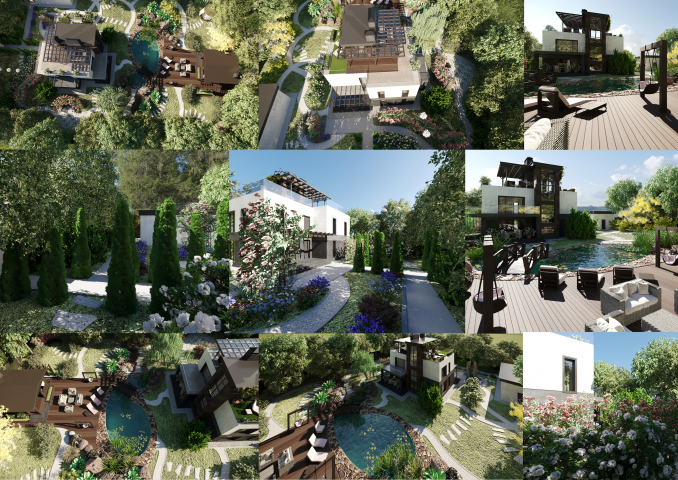 Ландшафт. Загородный дом. Планировка участка. Озеленение