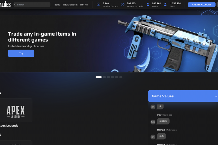 Маркетплейс игровых товаров и услуг Gamevalues