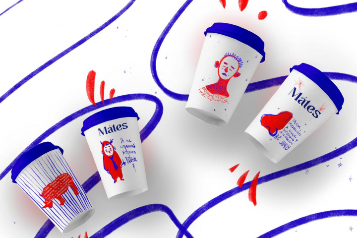 Новогодние стаканчики для кофейни Mates