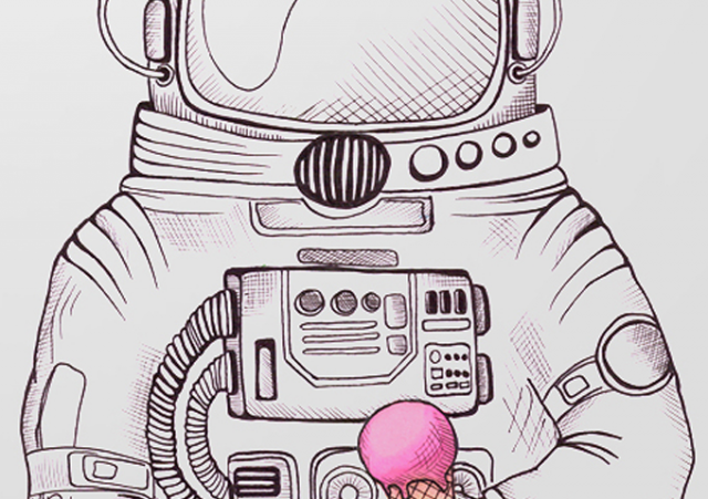 Космонавт line-art