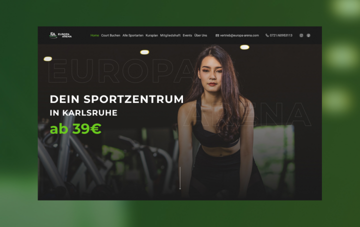 Сайт под ключ для немецкого спорт-центра