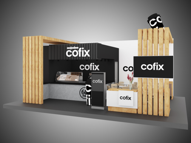 Визуализация выставочного стенда компании Cofix