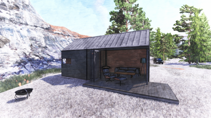 Модульный дом в стиле barnhouse