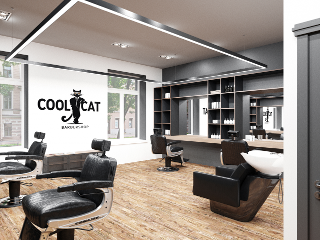 Дизайн интерьера барбершопа Coolcat