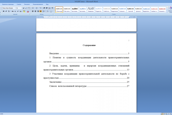 Основные направления координационной деятельности