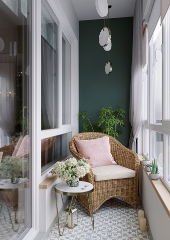 3д визуализация балкона