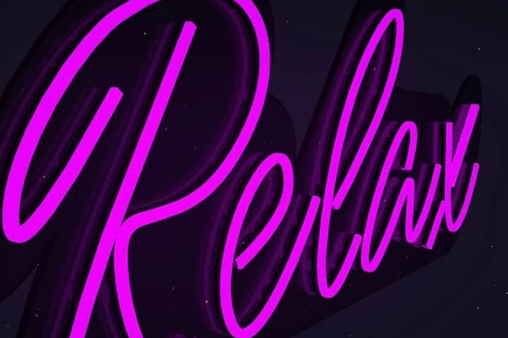 3D-визуализация неоновой вывески Relax