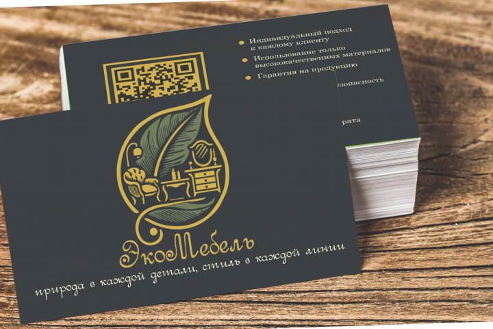Дизайн визитки для "ЭкоМебель"