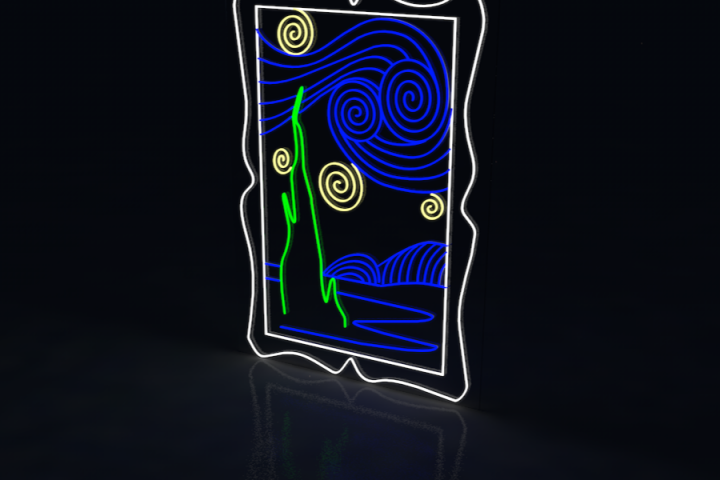 Картина из неона для художественной студии