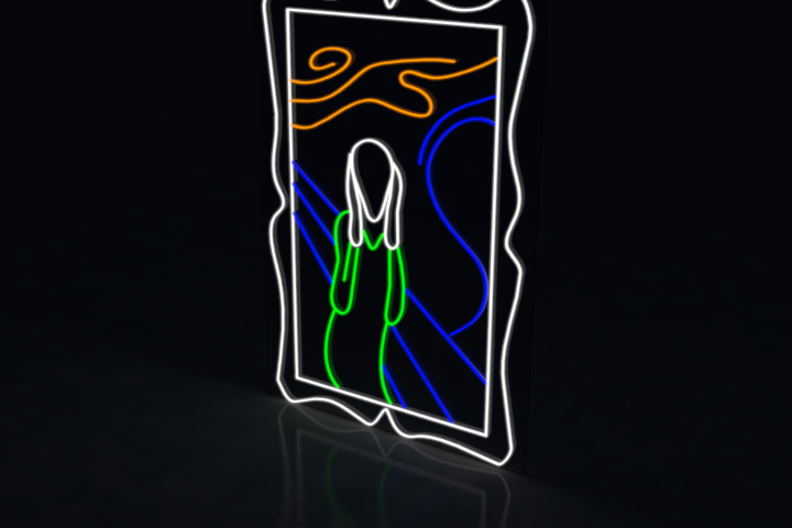 Картина из неона для художественной студии