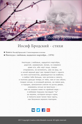 Пример литературного блога