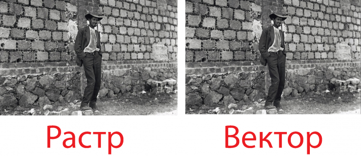 Векторизация старой черно-белой фотографии