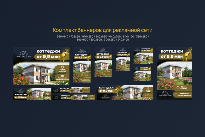 Дизайн комплекта баннеров для рекламной сети яндекса