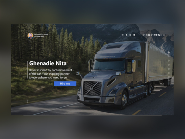 Дизайн landing page  для услуг по грузоперевозкам