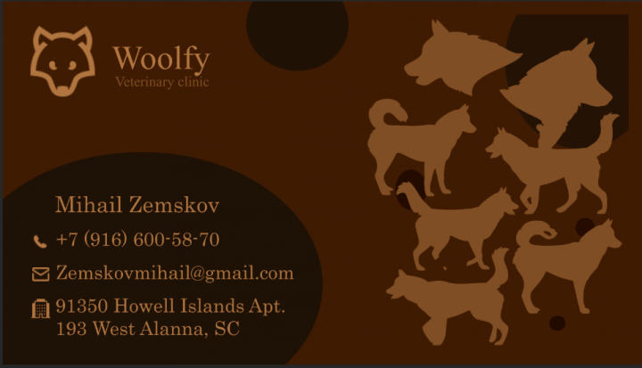 7мин.48сек потребовалось для создания этой визитки