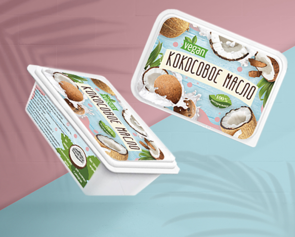 Дизайн этикетки кокосового масла VEGAN