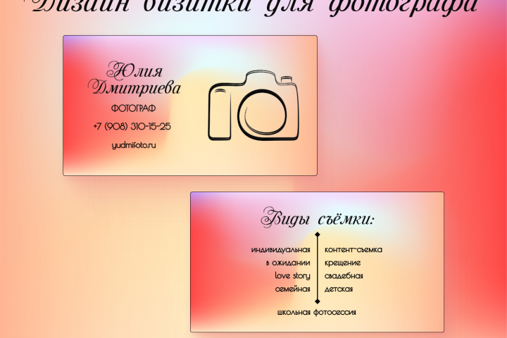 Дизайн визитки на заказ