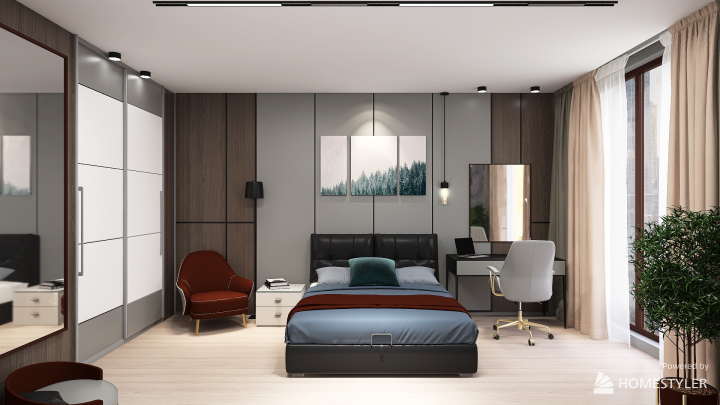 Визуализация (рендер) спальни