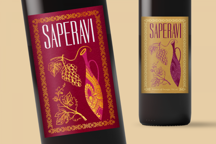 Дизайн этикетки для вина Saperavi