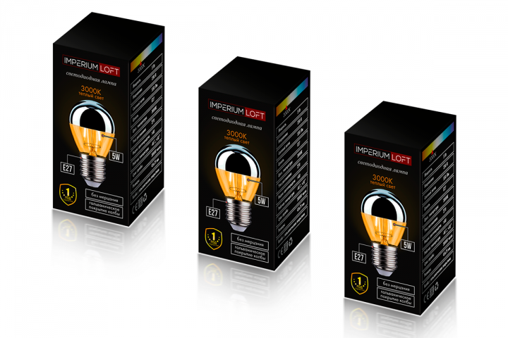 Дизайн упаковки лампочки в стиле минимализм