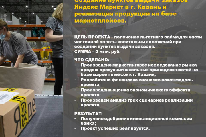 БП. Создание пунктов выдачи заказов Яндекс Маркет в г. Казань