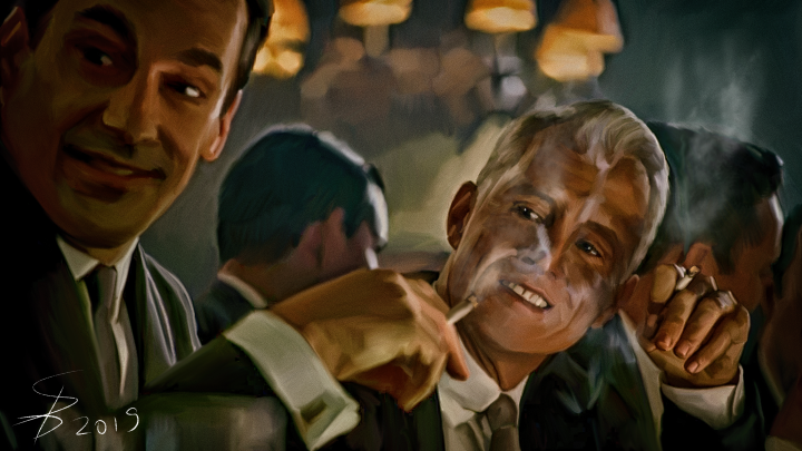 Draper and Sterling in the Bar