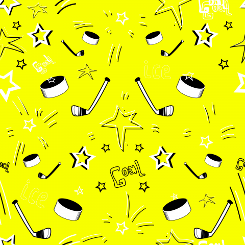 Бесшовный паттерн. Спорт. Хоккей с шайбой.